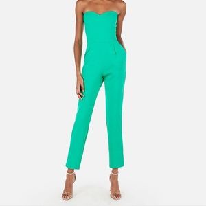 Express Strapless Jumpsuit Bright Aqua Sz 14 EUC